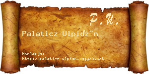 Palaticz Ulpián névjegykártya